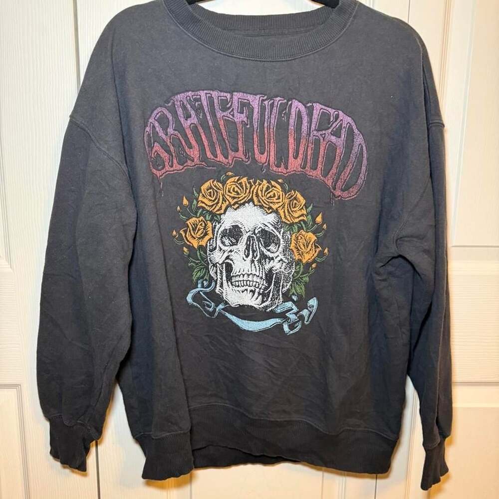 American Eagle Grateful Dead Skull and Roses Crewneck Sweatshirt XS